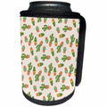 3dRose Anne Marie Baugh - Patterns - Cute Green Potted Cactus Pattern - Can Cooler Bottle Wrap (cc_255084)