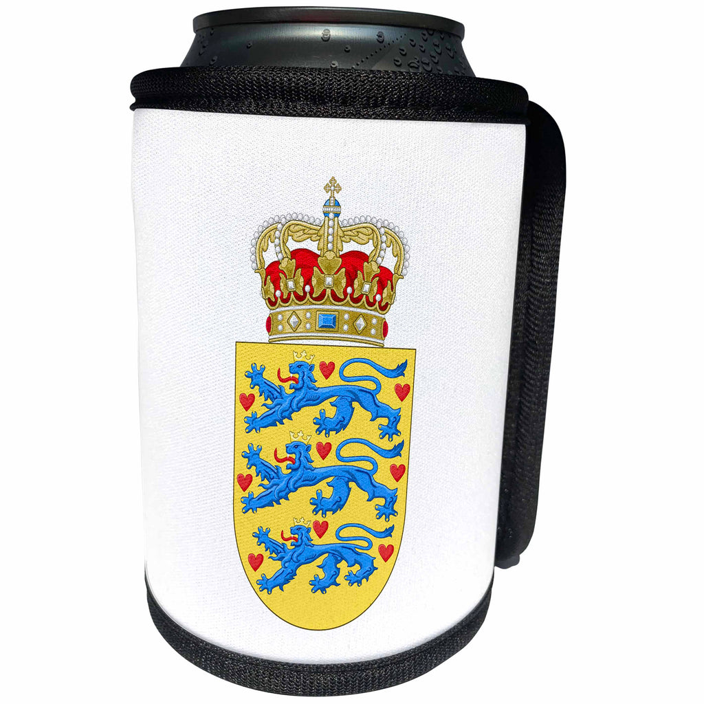 3dRose Coat of Arms Illustrations - Denmark Coat of Arms - Can Cooler Bottle Wrap (cc_255088)