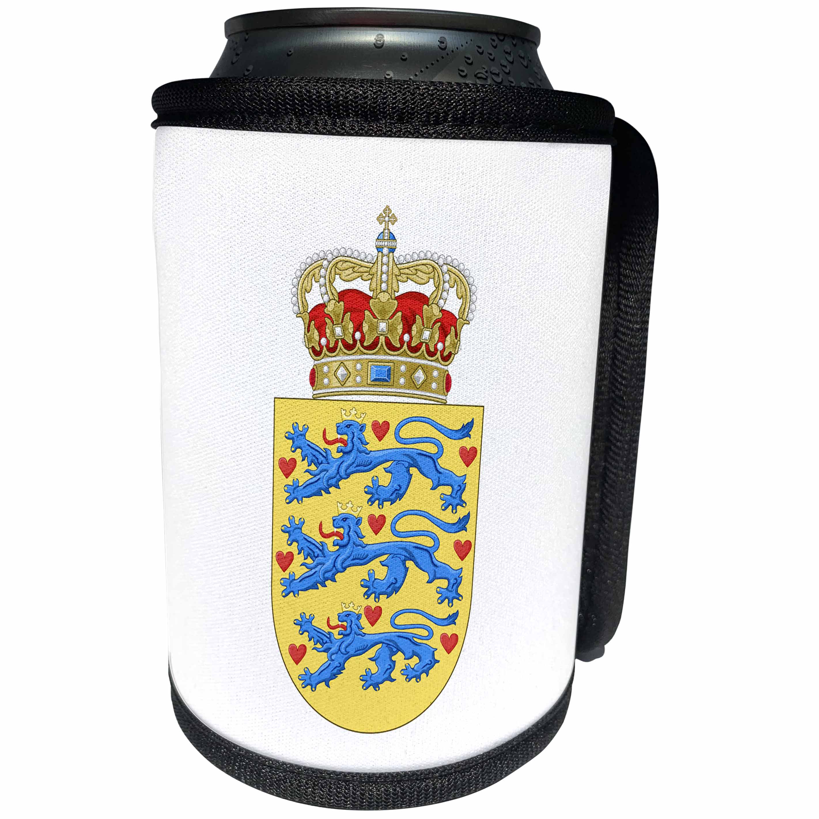 3dRose Coat of Arms Illustrations - Denmark Coat of Arms - Can Cooler Bottle Wrap (cc_255088)
