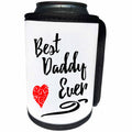 3dRose Russ Billington Designs - Best Daddy Ever design with Red Swirly heart - Can Cooler Bottle Wrap (cc_255096)