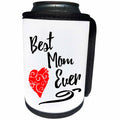 3dRose Russ Billington Designs - Best Mom Ever design with Red Swirly heart - Can Cooler Bottle Wrap (cc_255101)