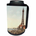 3dRose Russ Billington Designs- Old England Photographs - Vintage Blackpool Tower and Pleasure Beach-Lancashire-England - Can Cooler Bottle Wrap (cc_255111)