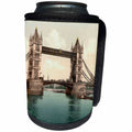 3dRose Russ Billington Designs- Old England Photographs - Tower Bridge- Bridge Lowered- London- Vintage Photograph - Can Cooler Bottle Wrap (cc_255120)