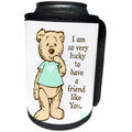 3dRose Russ Billington Teddy Bears - Cute Friendship Teddy Illustration - Can Cooler Bottle Wrap (cc_255140)