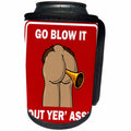 3dRose Mark Grace BAD BILL Butts - BUTTS blow it out yer ass 1 red sign - Can Cooler Bottle Wrap (cc_25515)