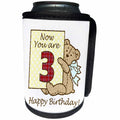 3dRose Russ Billington Teddy Bears - Happy Third Birthday with Tartan Numeral One Teddy Bear - Can Cooler Bottle Wrap (cc_255164)