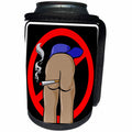 3dRose Mark Grace BAD BILL Butts - BUTTS no smoking black sign 1 - Can Cooler Bottle Wrap (cc_25517)