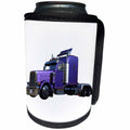 3dRose Boehm Graphics Trucking - Metallic Purple Semi Truck In Three Quarter View - Can Cooler Bottle Wrap (cc_255227)