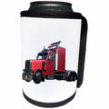 3dRose Boehm Graphics Trucking - Metallic Red Semi Truck In Three Quarter View - Can Cooler Bottle Wrap (cc_255228)