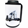 3dRose Boehm Graphics Trucking - White Semi Truck In Three Quarter View - Can Cooler Bottle Wrap (cc_255231)