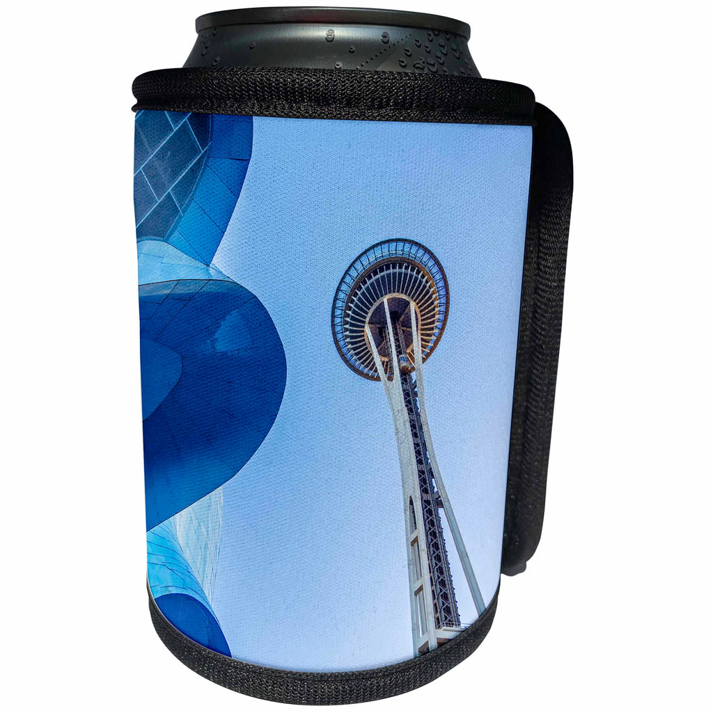 3dRose Boehm Photography Travel - The Space Needle in Downtown Seattle Washington - Can Cooler Bottle Wrap (cc_255249)