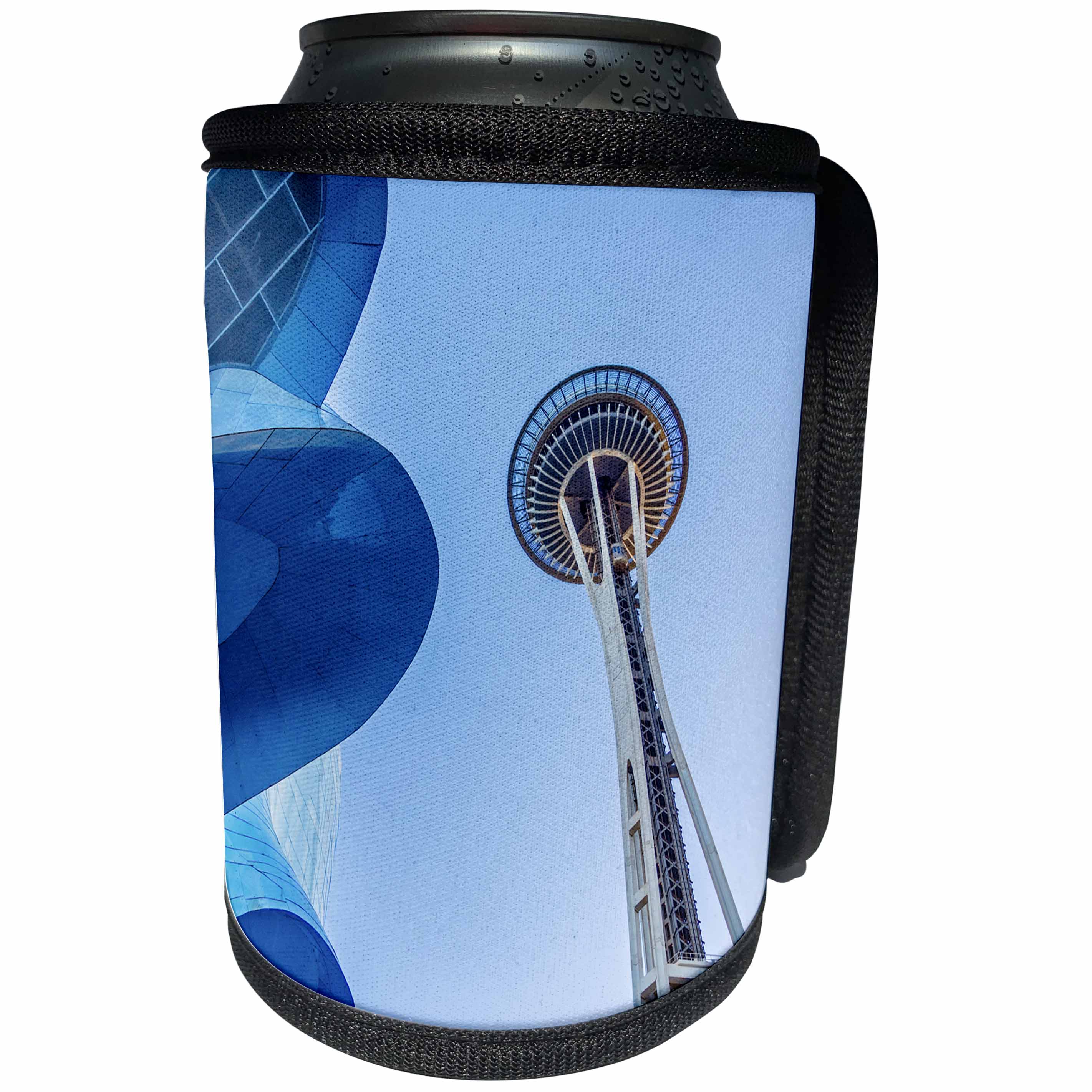 3dRose Boehm Photography Travel - The Space Needle in Downtown Seattle Washington - Can Cooler Bottle Wrap (cc_255249)