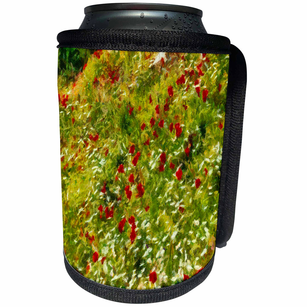 3dRose Taiche - Acrylic Painting - Corn Poppies - Impressionist Poppies - Can Cooler Bottle Wrap (cc_255287)