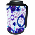 3dRose Florene Abstract Pattern - Image Of Geometric Blue And Fuchsia Circles - Can Cooler Bottle Wrap (cc_255290)