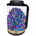 3dRose Florene Abstract Watercolors - Image Of Painted Multicolor Peacock On Tan - Can Cooler Bottle Wrap (cc_255303)