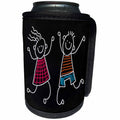 3dRose Florene Childrens Art V - Image Of Painting of Boy and Girl On Chalkboard - Can Cooler Bottle Wrap (cc_255317)