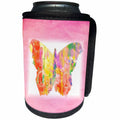 3dRose Florene Childrens Art V - Image O Painted Childrens Watercolor Butterfly - Can Cooler Bottle Wrap (cc_255325)