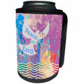 3dRose Florene Jewish Themes - Image Of Watercolor Dove With Peace On Earth - Can Cooler Bottle Wrap (cc_255334)