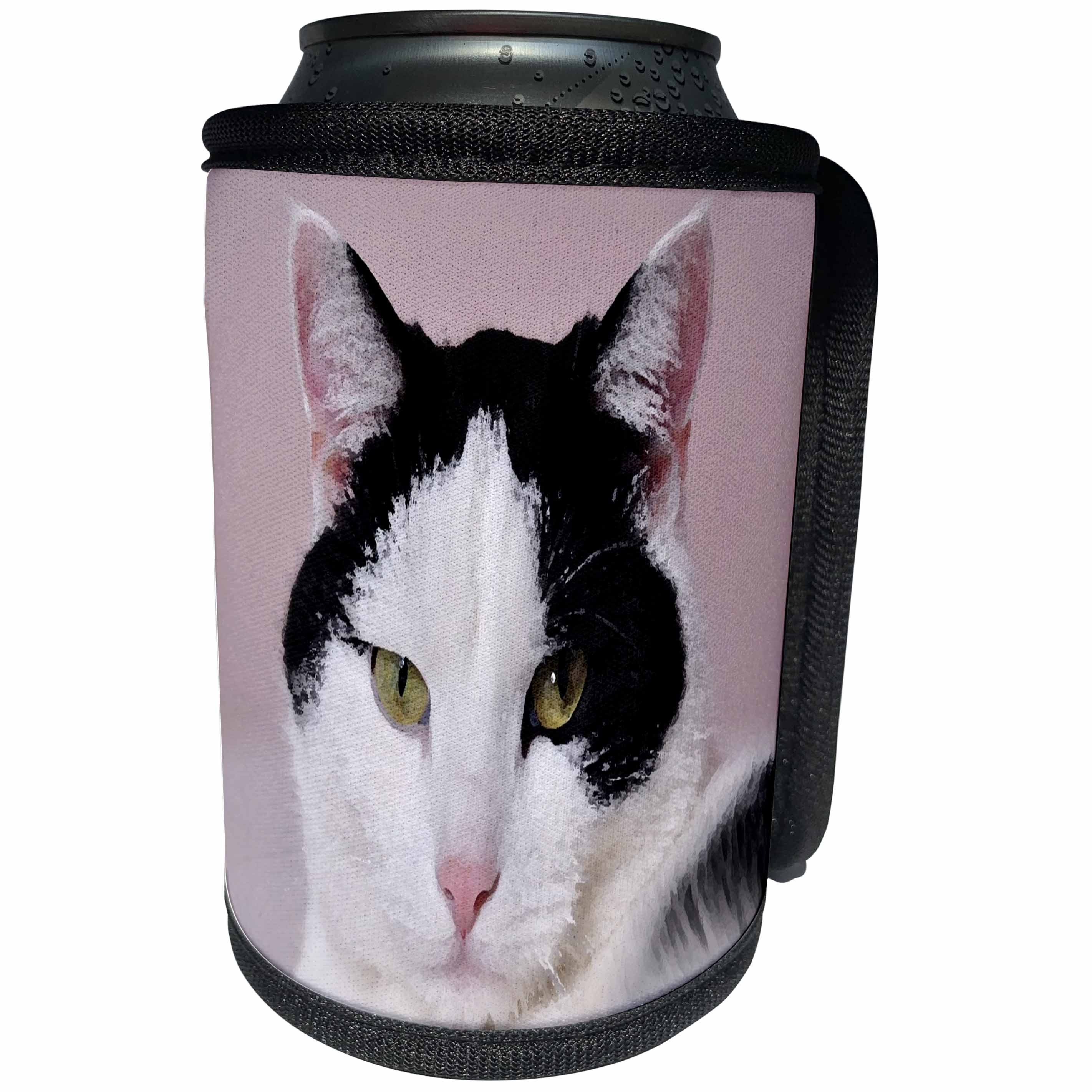 3dRose Painting of a Tuxedo Cat - Image of Painting Of Tuxedo Cat - Can Cooler Bottle Wrap (cc_255364)