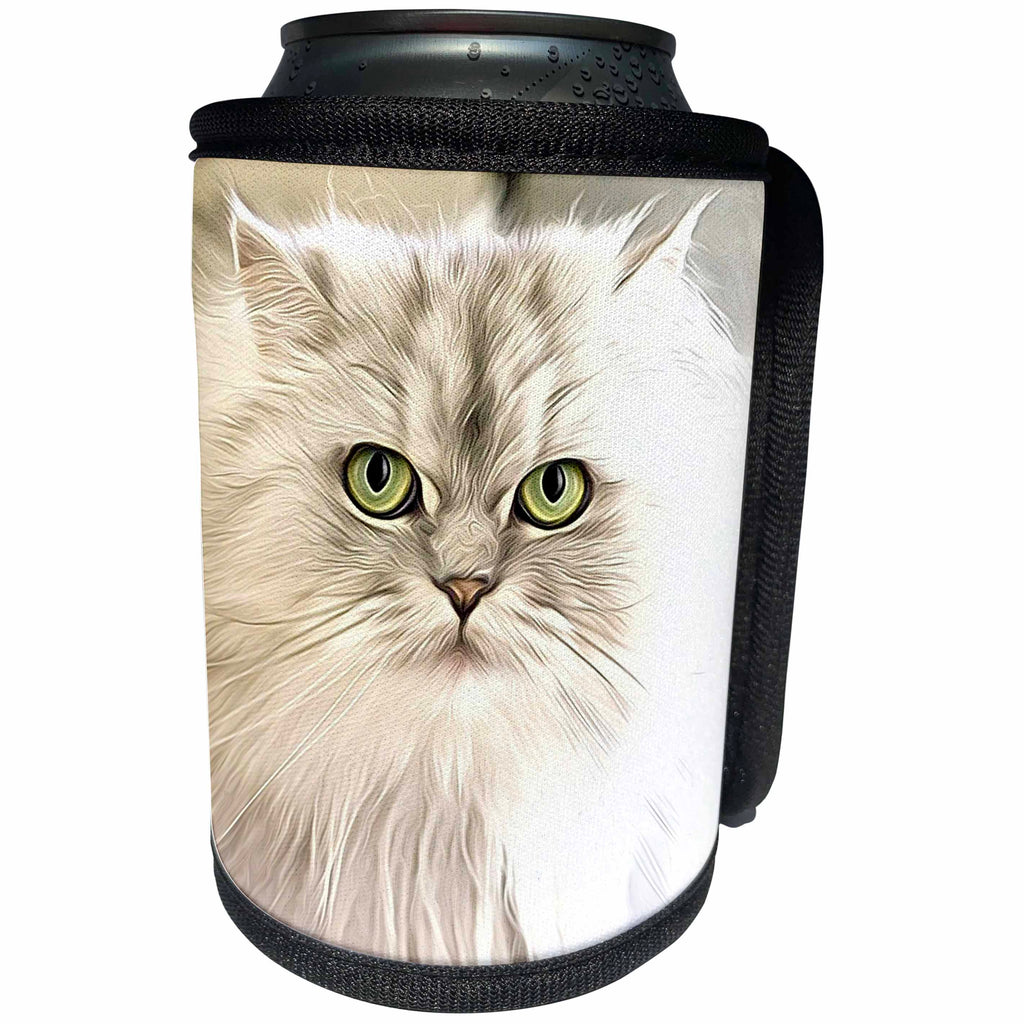3dRose Painting of Persian Cat - Image of Painting Of Persian Cat - Can Cooler Bottle Wrap (cc_255365)
