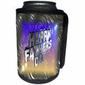 3dRose Special Happy Fathers Day - Image of Happy Fathers Day With Stars On Metal - Can Cooler Bottle Wrap (cc_255380)