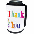 3dRose Special Thanks For You - Image of Modern Mixed Colors Thank You With Butterflies - Can Cooler Bottle Wrap (cc_255382)