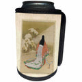 3dRose Asian Art - Image of Japanese Lady In Beautiful Clothing Painting - Can Cooler Bottle Wrap (cc_255498)