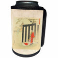 3dRose Asian Art - Image of Japanese Man In Uniform Next to Gate Painting - Can Cooler Bottle Wrap (cc_255499)