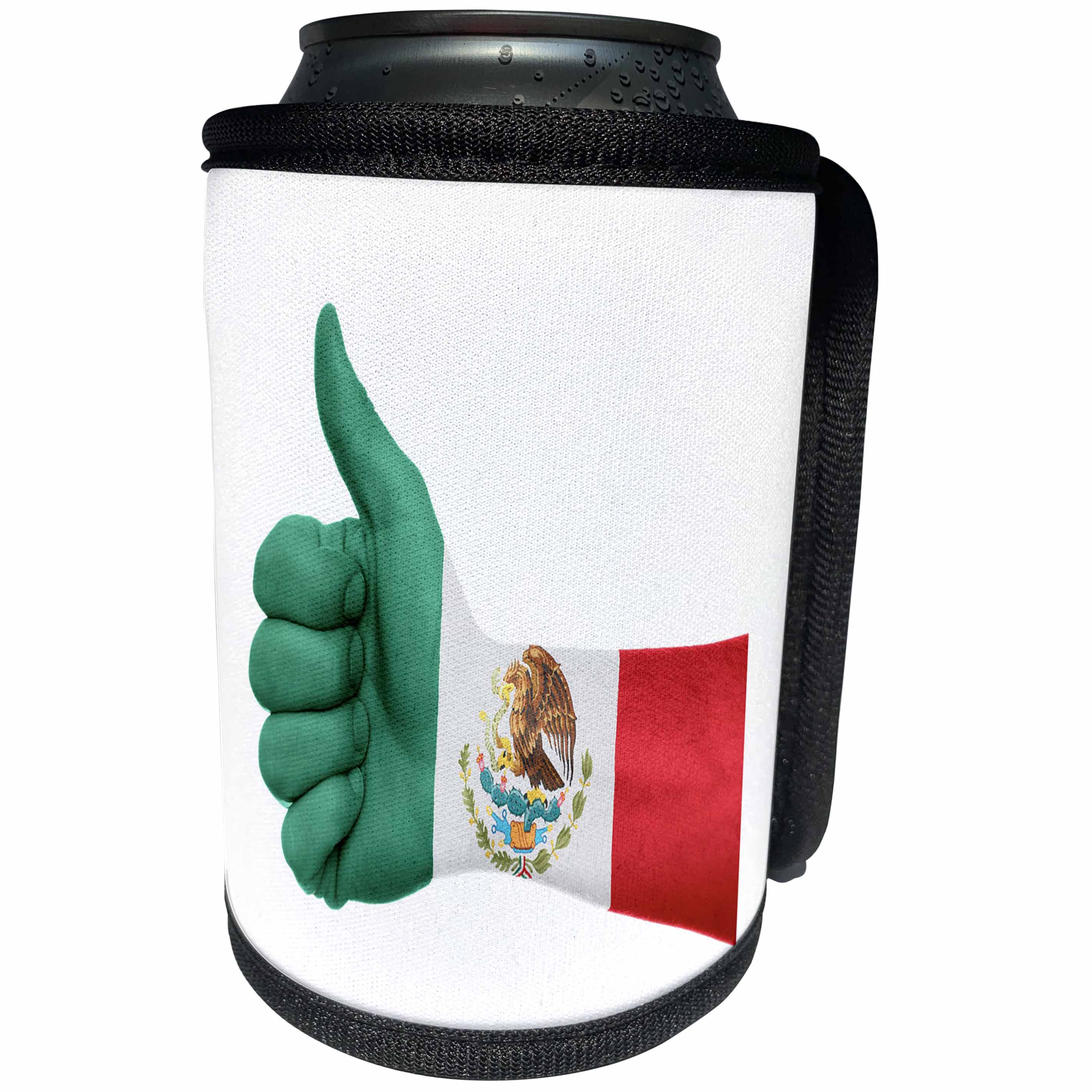 3dRose All Things Mexican - Image of Hand Painted Like Mexican Flag - Can Cooler Bottle Wrap (cc_255500)