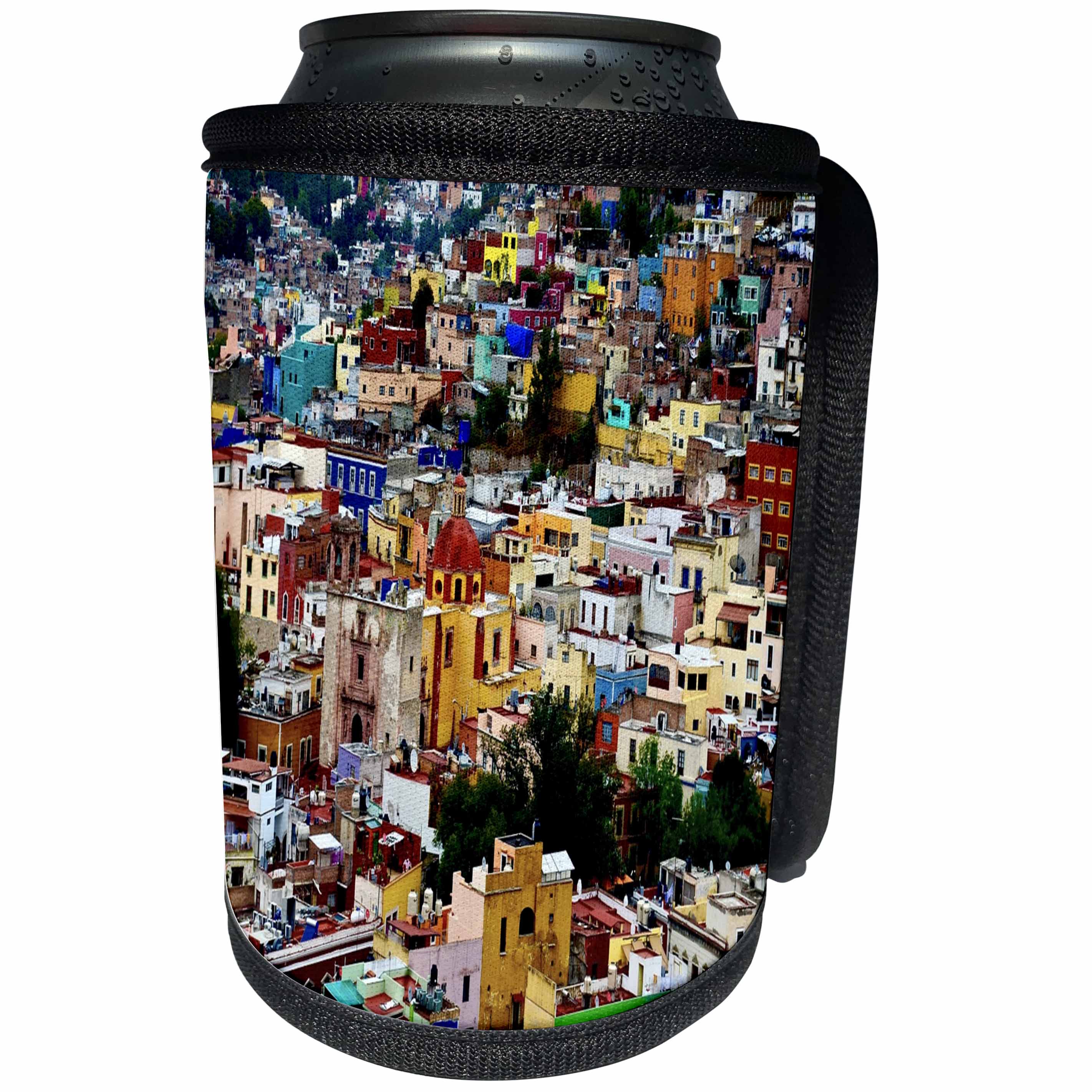 3dRose All Things Mexican - Image of Colorful View Of Guanajuato Mexico - Can Cooler Bottle Wrap (cc_255504)