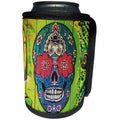 3dRose All Things Mexican - Image of Day Of Dead Skull Painted On Lime Green Door - Can Cooler Bottle Wrap (cc_255509)