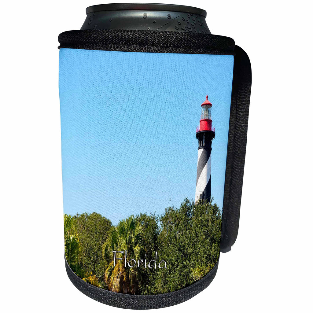 3dRose Florida - Image of St Augustine Light House - Can Cooler Bottle Wrap (cc_255520)