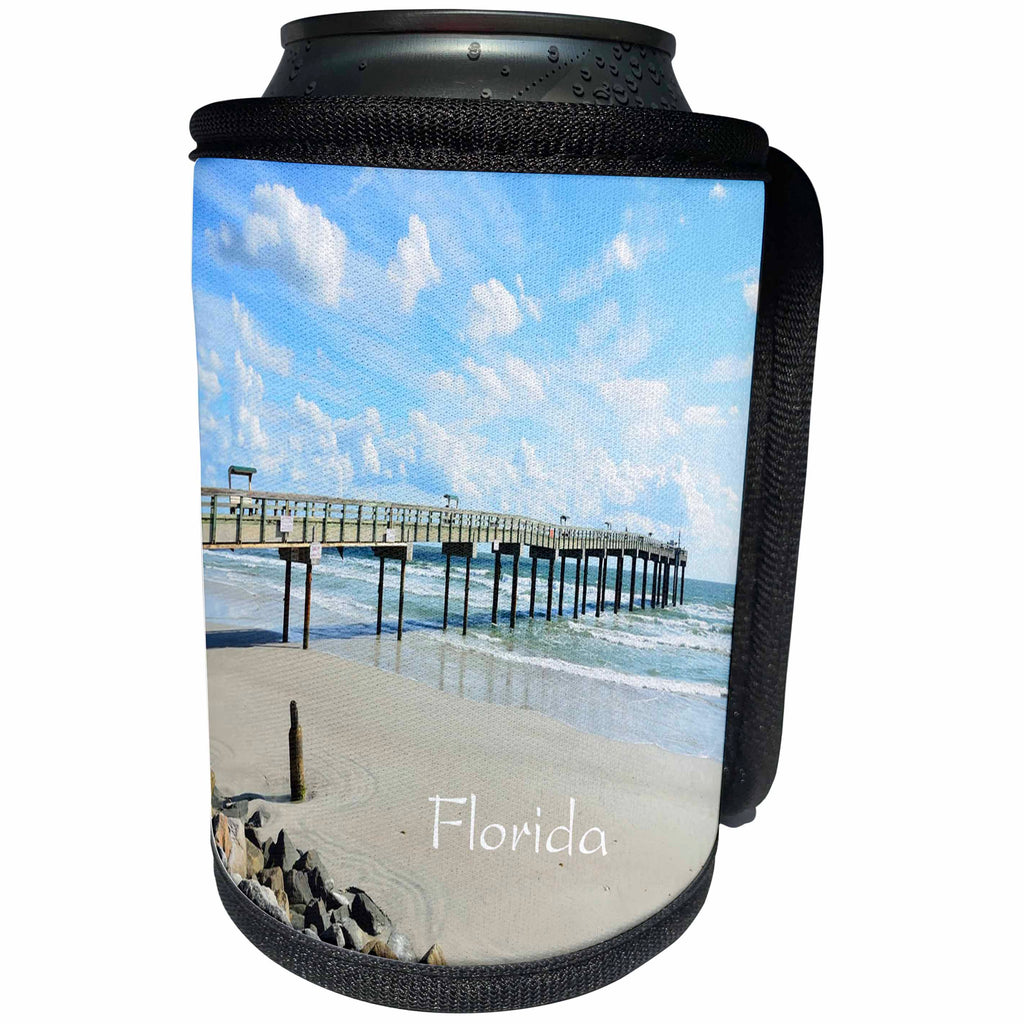 3dRose Florida - Image of St Augustine Beach - Can Cooler Bottle Wrap (cc_255521)