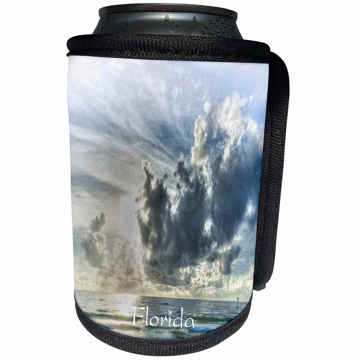 3dRose Florida - Image of Storm Over Beach At Clearwater - Can Cooler Bottle Wrap (cc_255522)