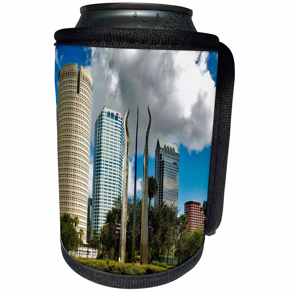 3dRose Florida - Image of Beautiful Downtown Tampa - Can Cooler Bottle Wrap (cc_255526)