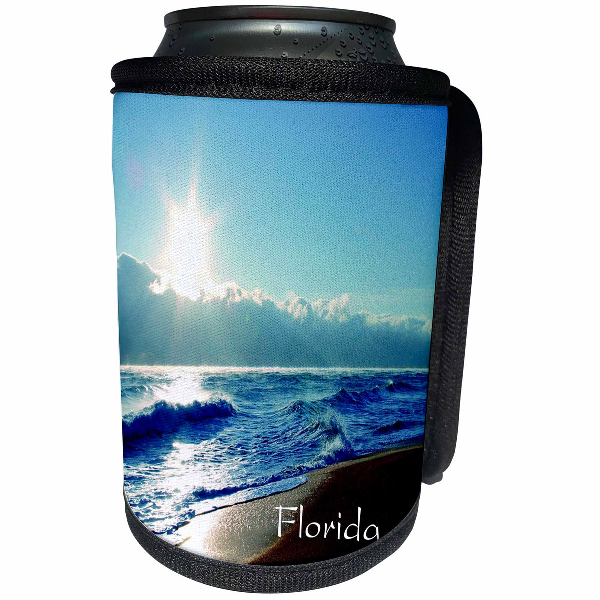 3dRose Florida - Image of Florida Palm Coast Beach - Can Cooler Bottle Wrap (cc_255533)