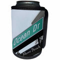 3dRose Florida - Image of Famous Street Sign Ocean Drive Miami Beach - Can Cooler Bottle Wrap (cc_255536)