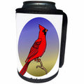 3dRose Mark Grace GRACEVISIONS Birds - BIRDS red cardinal 2 on transparent - Can Cooler Bottle Wrap (cc_25555)