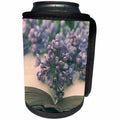 3dRose Uta Naumann Photography Flowers - Lilacs and Book Vintage Still Life - Can Cooler Bottle Wrap (cc_255551)