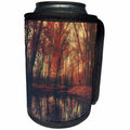 3dRose Uta Naumann Photography Landscapes - Autumn Red Forest with Lake and Reflection - Can Cooler Bottle Wrap (cc_255559)