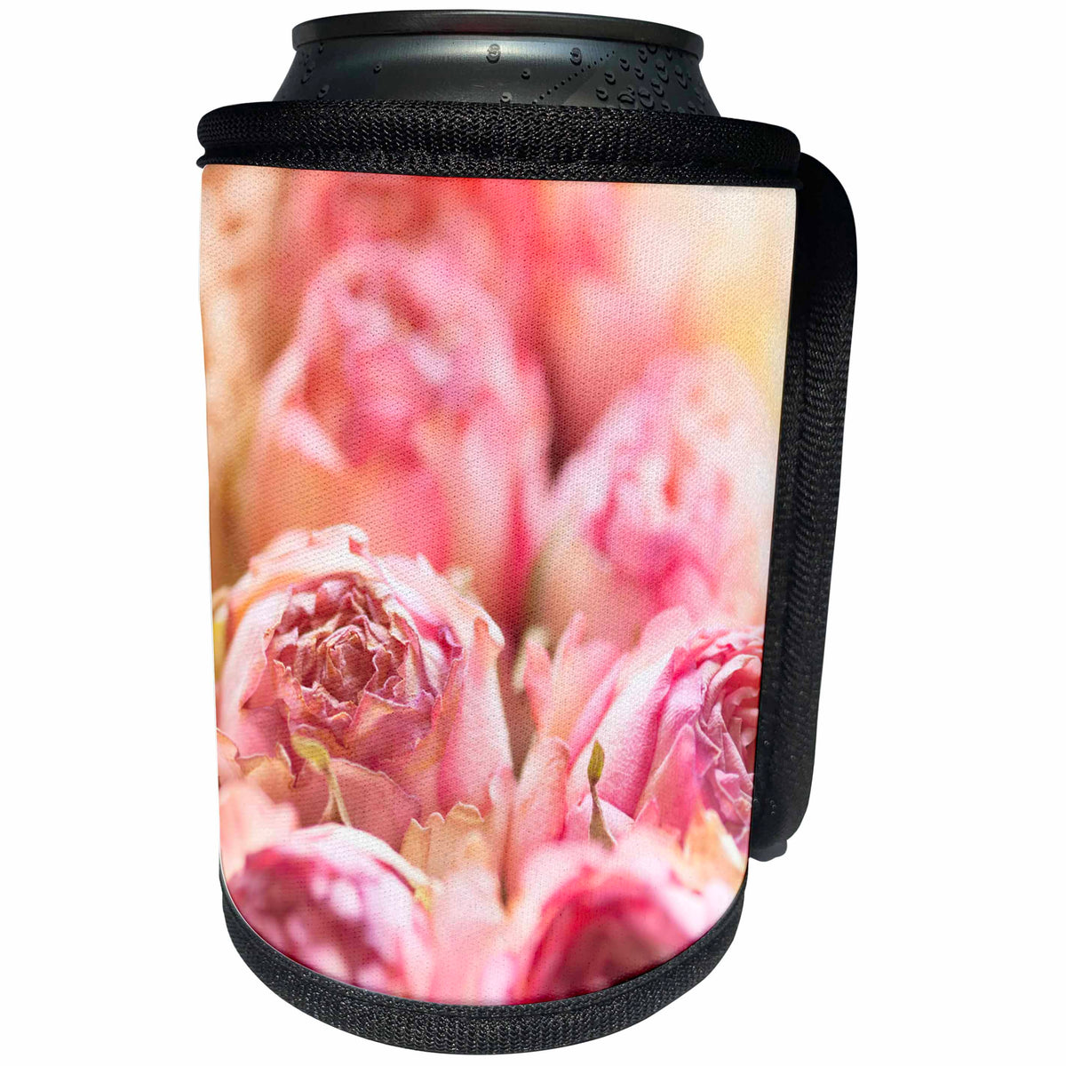 3dRose Uta Naumann Photography Flowers - Basket with Dry Pink Roses Floral Still-Life - Can Cooler Bottle Wrap (cc_255563)
