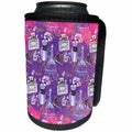 3dRose Uta Naumann Watercolor Pattern - Paris Shopping Pink Girly Eiffel Tower Pattern - Can Cooler Bottle Wrap (cc_255578)