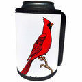 3dRose Mark Grace GRACEVISIONS Birds - BIRDS red cardinal 3 on white - Can Cooler Bottle Wrap (cc_25559)