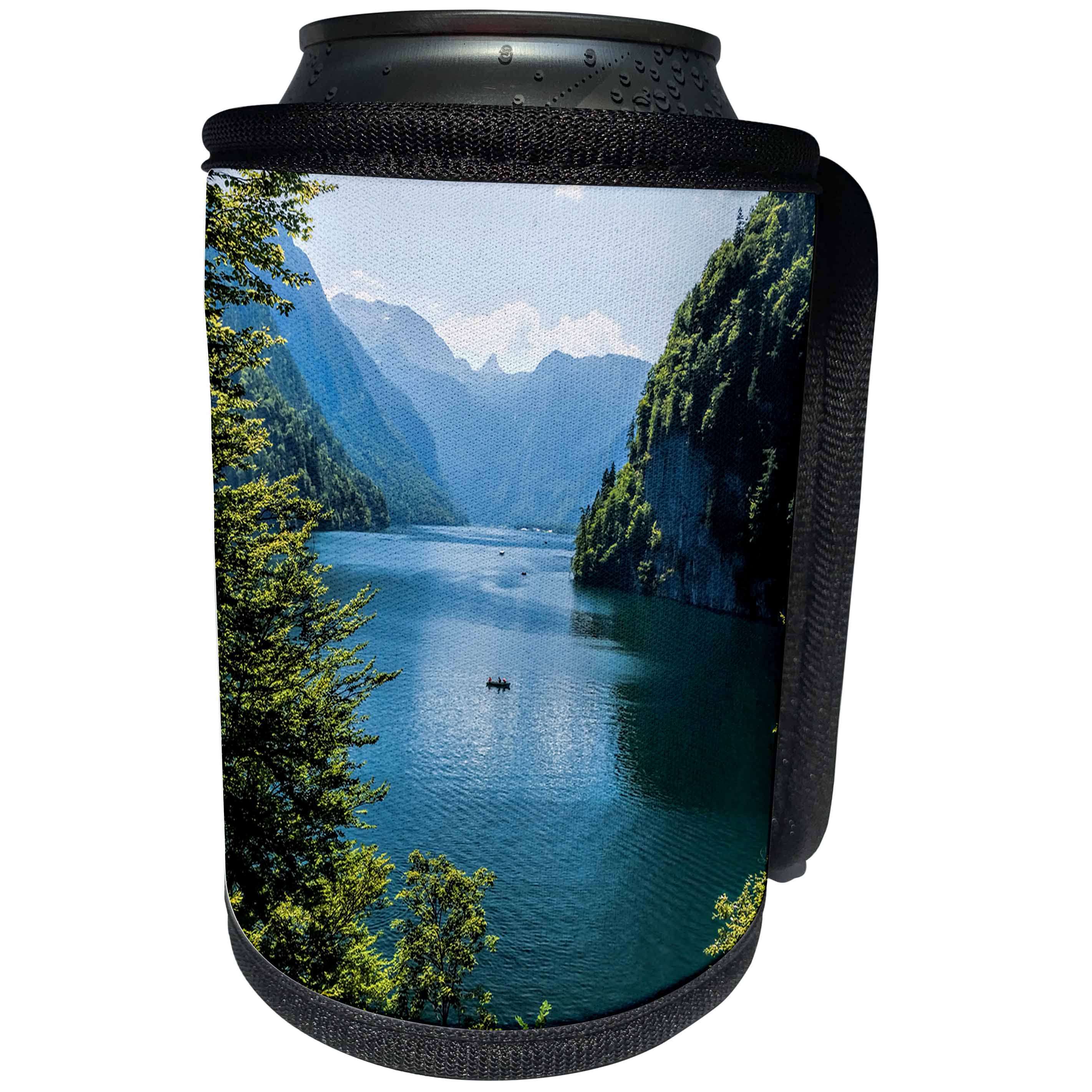 3dRose Uta Naumann Photography Landscapes - Summer Landscape Mountains Alps and Lake - Can Cooler Bottle Wrap (cc_255601)