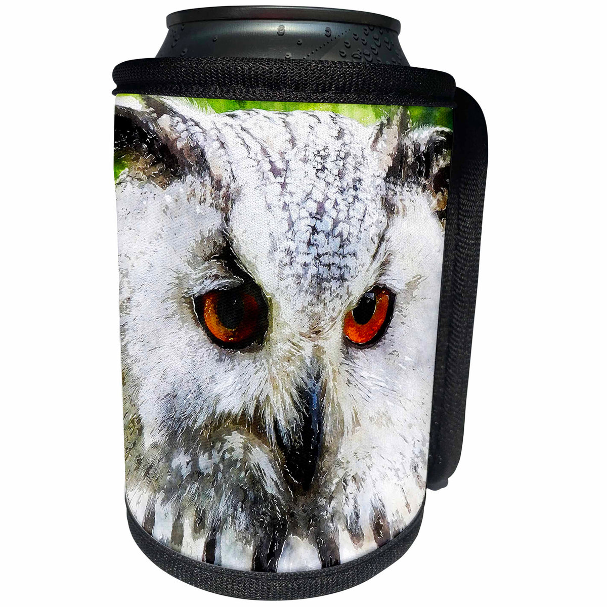 3dRose Uta Naumann Watercolor Illustration Animal - Animal Bird Owl in Watercolor - Can Cooler Bottle Wrap (cc_255607)