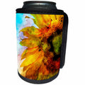 3dRose Uta Naumann Watercolor Illustration Flowers - Colorful Watercolor Sunflower Flower Illustration - Can Cooler Bottle Wrap (cc_255636)