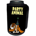 3dRose All Smiles Art Pets - Funny Cute Sleeping Basset Hound Dog Party Animal - Can Cooler Bottle Wrap (cc_255643)