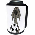 3dRose All Smiles Art Pets - Funny Cute Weimaraner Dog Playing Soccer - Can Cooler Bottle Wrap (cc_255646)
