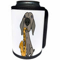 3dRose All Smiles Art Pets - Funny Cute Weimaraner Dog Playing Saxophone - Can Cooler Bottle Wrap (cc_255647)