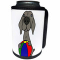 3dRose All Smiles Art Pets - Funny Cute Weimaraner Puppy Dog with Beach Ball - Can Cooler Bottle Wrap (cc_255672)